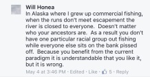 honea comment in alaska where i grew up