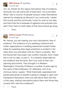 honea comment to jay and dena louise response