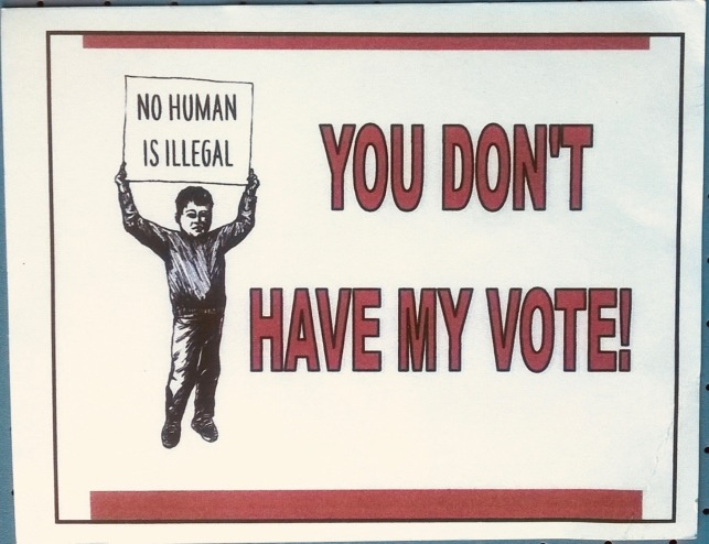 you don't have my vote postcard front cropped